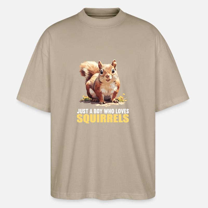 Eichhörnchen - Stanley/Stella Oversized Unisex Bio T-Shirt Blaster 2.0 - Steingrau