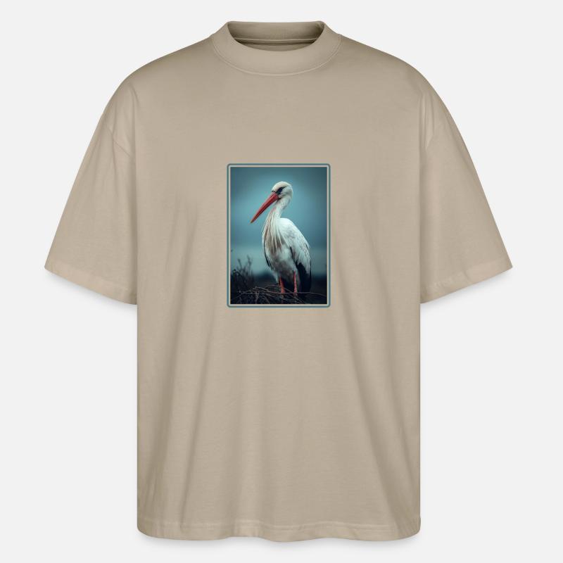 Störche Storch - Stanley/Stella Oversized Unisex Bio T-Shirt Blaster 2.0 - Steingrau