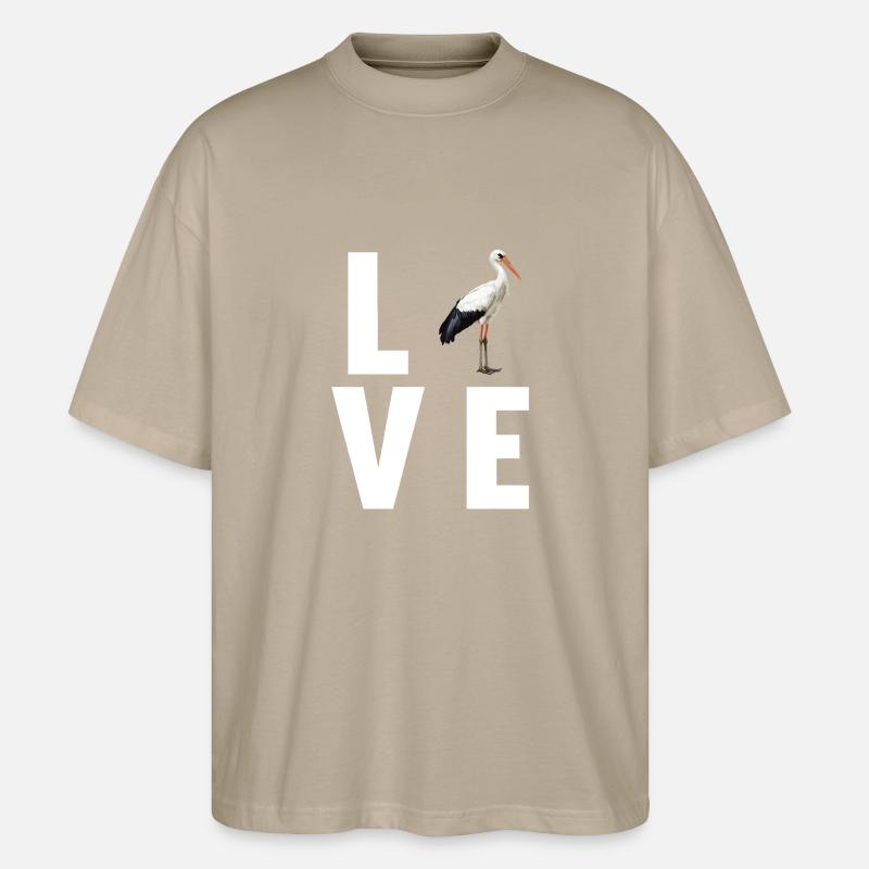 Störche Storch - Stanley/Stella Oversized Unisex Bio T-Shirt Blaster 2.0 - Steingrau