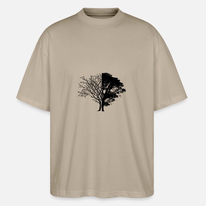 Life And Death Tree - Stanley/Stella Oversized Unisex Bio T-Shirt Blaster 2.0 - Steingrau