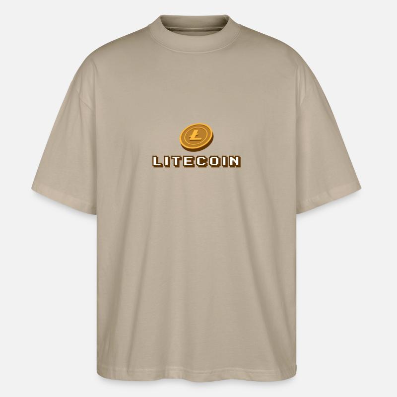Litecoin Bitcoin cryptocurrency crypto gift - Stanley/Stella Oversized Unisex Organic T-shirt Blaster 2.0 - stone