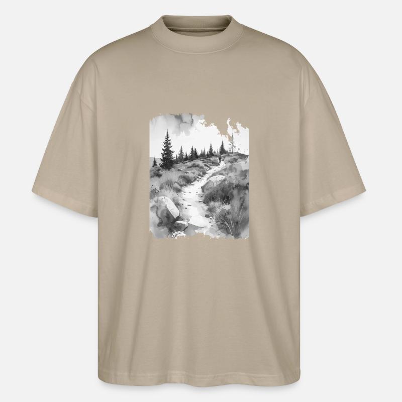 Wanderpfad greysplash - Stanley/Stella Oversized Unisex Bio T-Shirt Blaster 2.0 - Steingrau