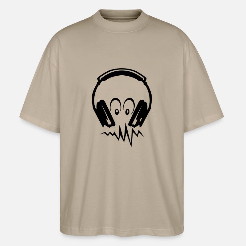 Equalizer Audio-Musik-Kopfhörer DJ zik79 - Stanley/Stella Oversized Unisex Bio T-Shirt Blaster 2.0 - Steingrau