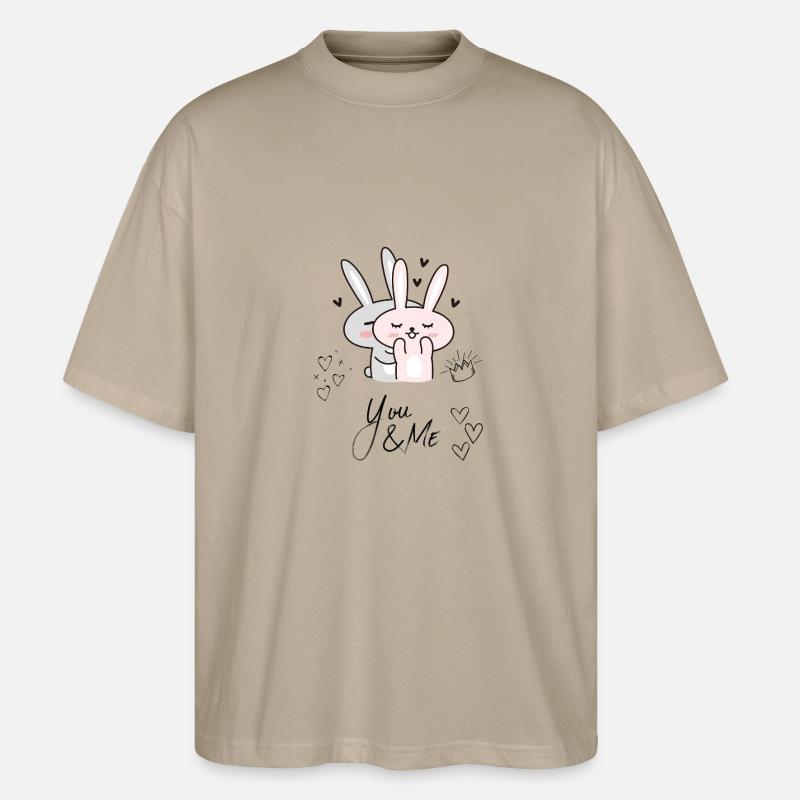 you me - Cuty - Stanley/Stella Oversized Unisex Bio T-Shirt Blaster 2.0 - Steingrau