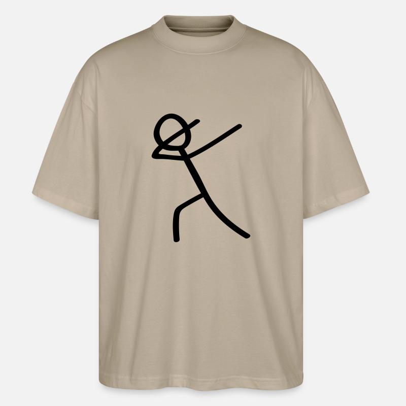 dabbing man - Stanley/Stella Oversized Unisex Bio T-Shirt Blaster 2.0 - Steingrau