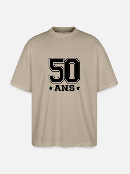 50 ANS - T-shirt bio Blaster 2.0 coupe oversize Stanley/Stella Unisexe - gris pierre