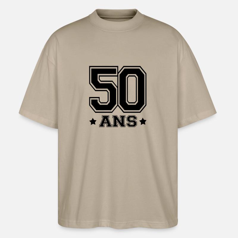 50 ANS - T-shirt bio Blaster 2.0 coupe oversize Stanley/Stella Unisexe - gris pierre