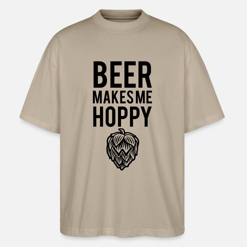 Beer makes me Hoppy - Stanley/Stella Oversized Unisex Bio T-Shirt Blaster 2.0 - Steingrau