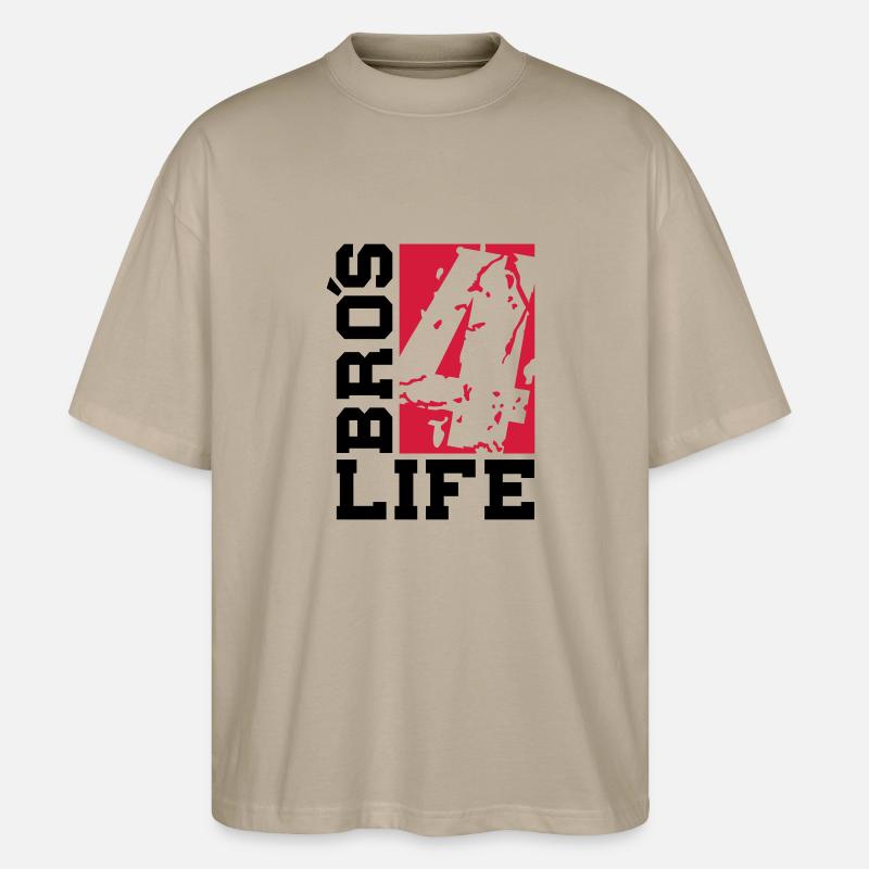 bros_4_life_cv2 - Stanley/Stella Oversized Unisex Bio T-Shirt Blaster 2.0 - Steingrau