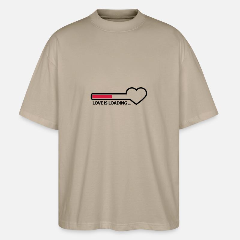 love_is_loading_2c - T-shirt bio Blaster 2.0 coupe oversize Stanley/Stella Unisexe - gris pierre