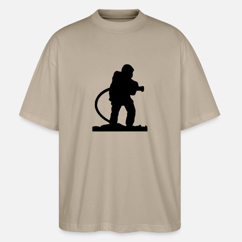 Un Pompiers à la lance - T-shirt bio Blaster 2.0 coupe oversize Stanley/Stella Unisexe - gris pierre