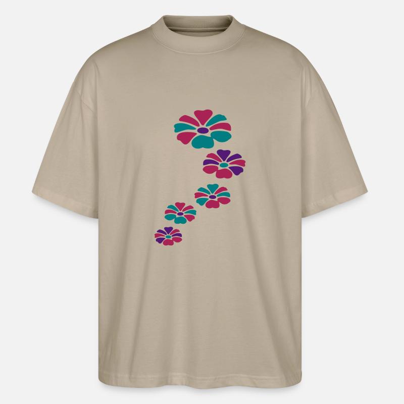 five flowers - Stanley/Stella Oversized Unisex Bio T-Shirt Blaster 2.0 - Steingrau