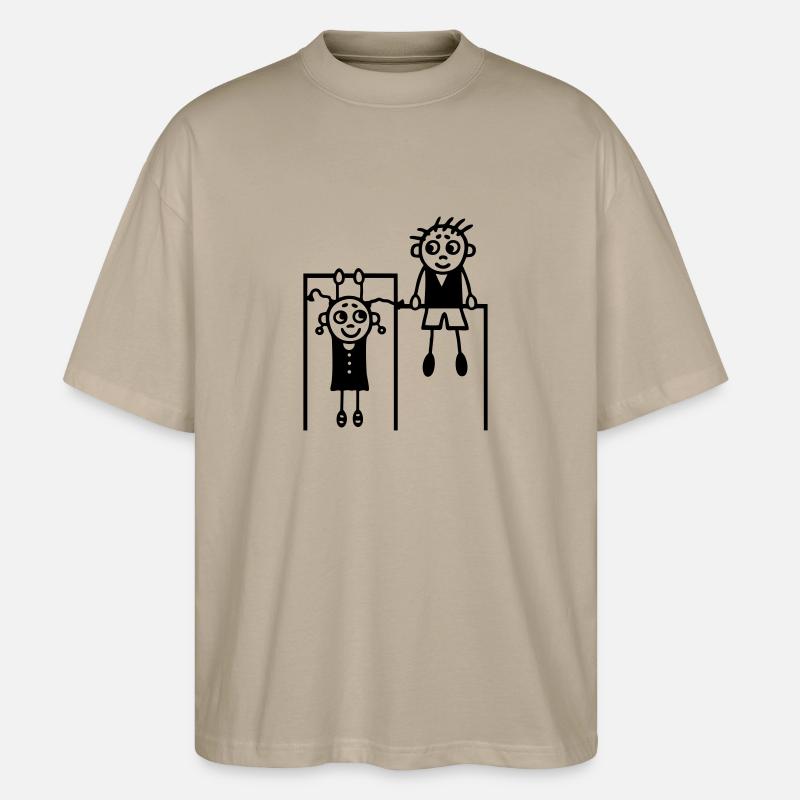 Mädchen & Junge turnen - Stanley/Stella Oversized Unisex Bio T-Shirt Blaster 2.0 - Steingrau