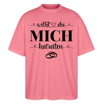 Willst Du mich heiraten - Stanley/Stella Oversized Unisex Bio T-Shirt Blaster 2.0 - Pink  - Vorne - Alina (178cm) & Michal (187cm)