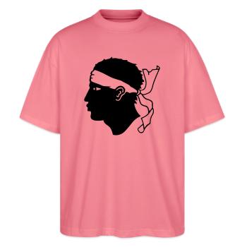 Corsica Korsika - Stanley/Stella Oversized Unisex Bio T-Shirt Blaster 2.0 - Pink  - Vorne - Alina (178cm) & Michal (187cm)