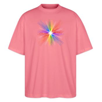 Regenbogen Lgbt Schwul Stolz Ehe Csd Homosexuell - Stanley/Stella Oversized Unisex Bio T-Shirt Blaster 2.0 - Pink  - Vorne - Alina (178cm) & Michal (187cm)