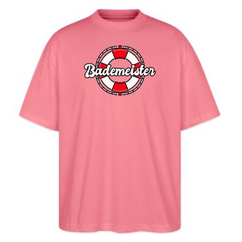 Bademeister - Stanley/Stella Oversized Unisex Bio T-Shirt Blaster 2.0 - Pink  - Vorne - Alina (178cm) & Michal (187cm)