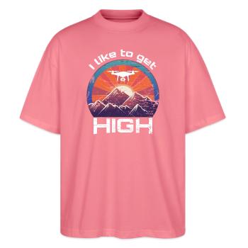 Drohnen: Reden über Flugreparaturen in der Freizei - Stanley/Stella Oversized Unisex Bio T-Shirt Blaster 2.0 - Pink  - Vorne - Alina (178cm) & Michal (187cm)