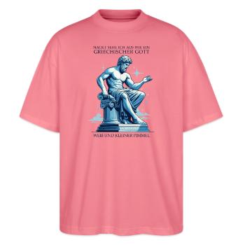 Griechischer Gott mit kleinem Pimmel - Stanley/Stella Oversized Unisex Bio T-Shirt Blaster 2.0 - Pink  - Vorne - Alina (178cm) & Michal (187cm)