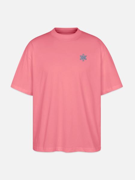 Schneeflocke bestickt - Stanley/Stella Oversized Unisex Bio T-Shirt Blaster 2.0 - Pink