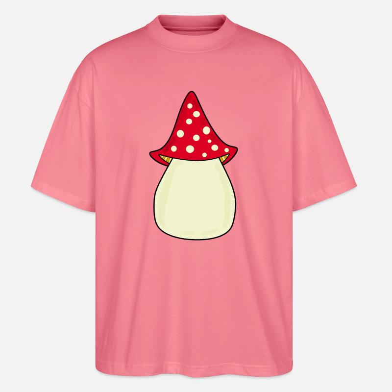 Mushroom Toadstool Pattern Personalizable Gift - Stanley/Stella Oversized Unisex Organic T-shirt Blaster 2.0 - pink joy 