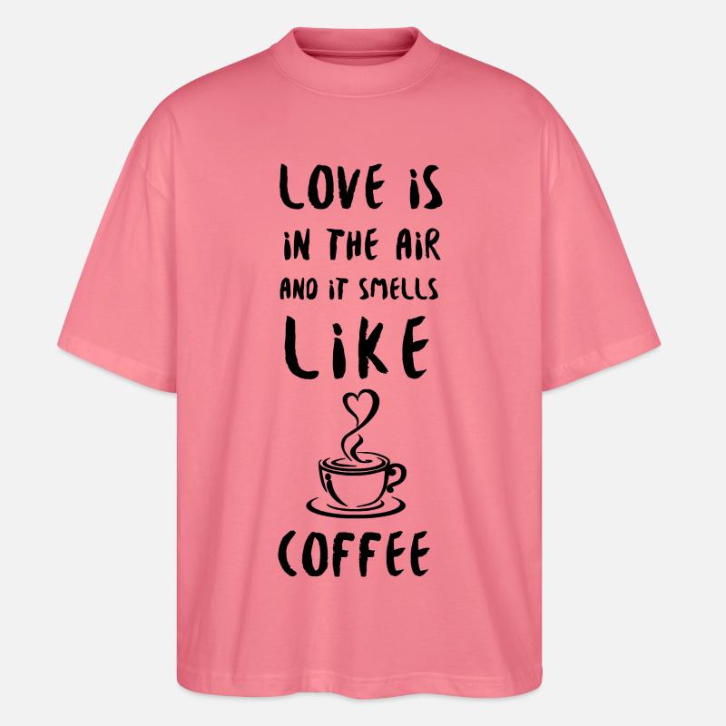 Kaffee-Liebe - Stanley/Stella Oversized Unisex Bio T-Shirt Blaster 2.0 - Pink 