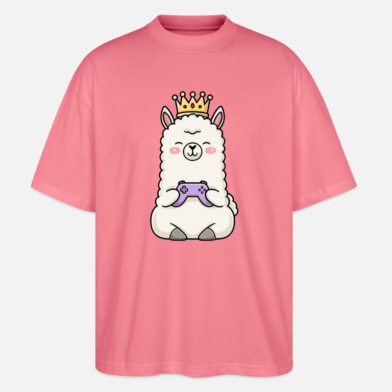 gamen controller krone lama - Stanley/Stella Oversized Unisex Bio T-Shirt Blaster 2.0 - Pink 