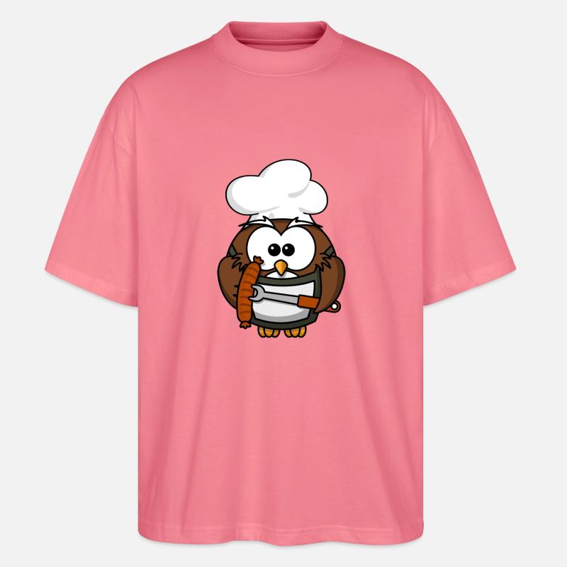 Grillmeister Eule / Papa Eule - Stanley/Stella Oversized Unisex Bio T-Shirt Blaster 2.0 - Pink 