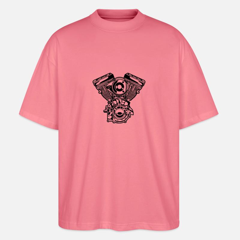 Motorcycle Engine / Engine 01_black - Stanley/Stella Oversized Unisex Organic T-shirt Blaster 2.0 - pink joy