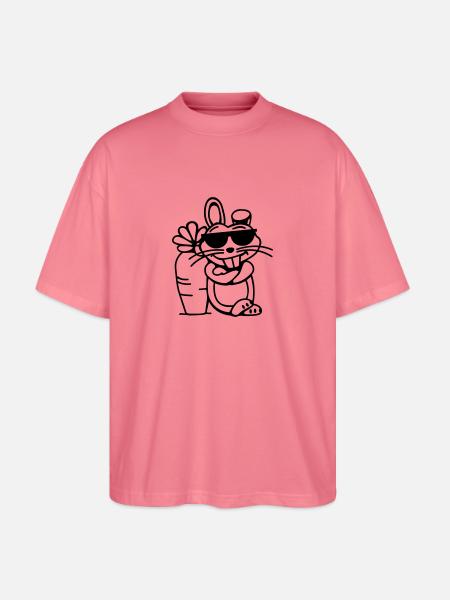 Cooler Hase (vec) - Stanley/Stella Oversized Unisex Bio T-Shirt Blaster 2.0 - Pink 