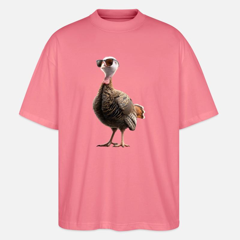 Dinde Poules Oiseaux Dinde - T-shirt bio Blaster 2.0 coupe oversize Stanley/Stella Unisexe - rose 