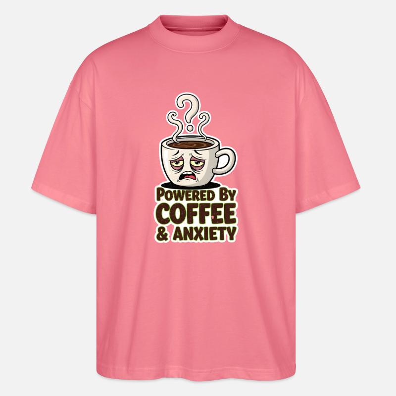 Kaffee, Angst und Koffein - Stanley/Stella Oversized Unisex Bio T-Shirt Blaster 2.0 - Pink 