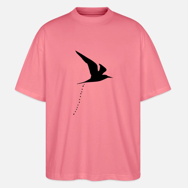 bird shit shit shit forming 1c - Stanley/Stella Oversized Unisex Organic T-shirt Blaster 2.0 - pink joy