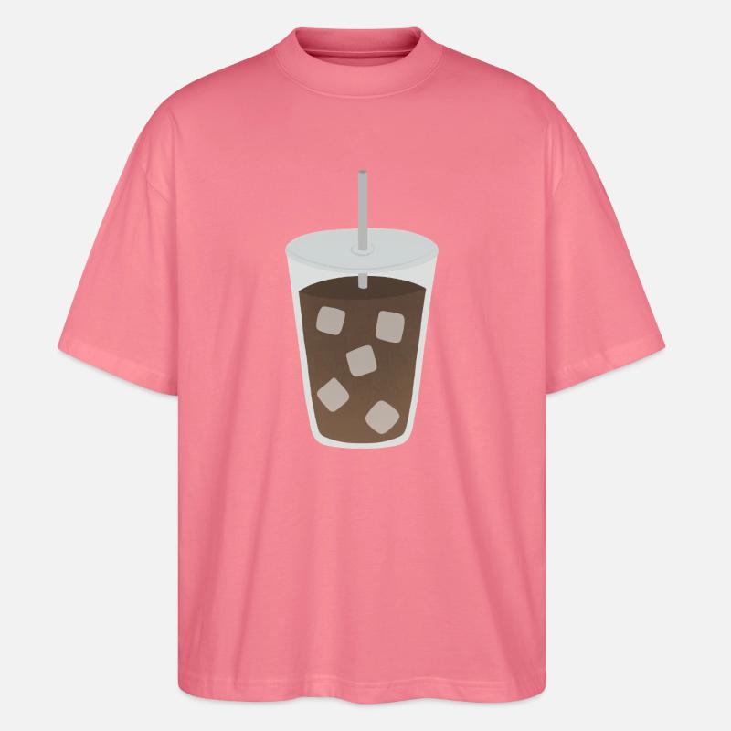 Motif de cube de café glacé - T-shirt bio Blaster 2.0 coupe oversize Stanley/Stella Unisexe - rose