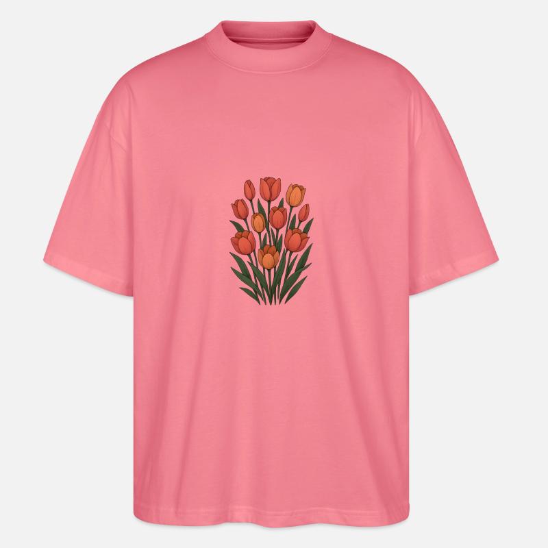 Tulips - Stanley/Stella Oversized Unisex Organic T-shirt Blaster 2.0 - pink joy 