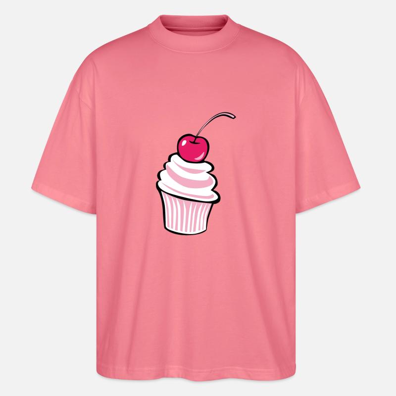 Kirsche Cupcake - Design! - Stanley/Stella Oversized Unisex Bio T-Shirt Blaster 2.0 - Pink 