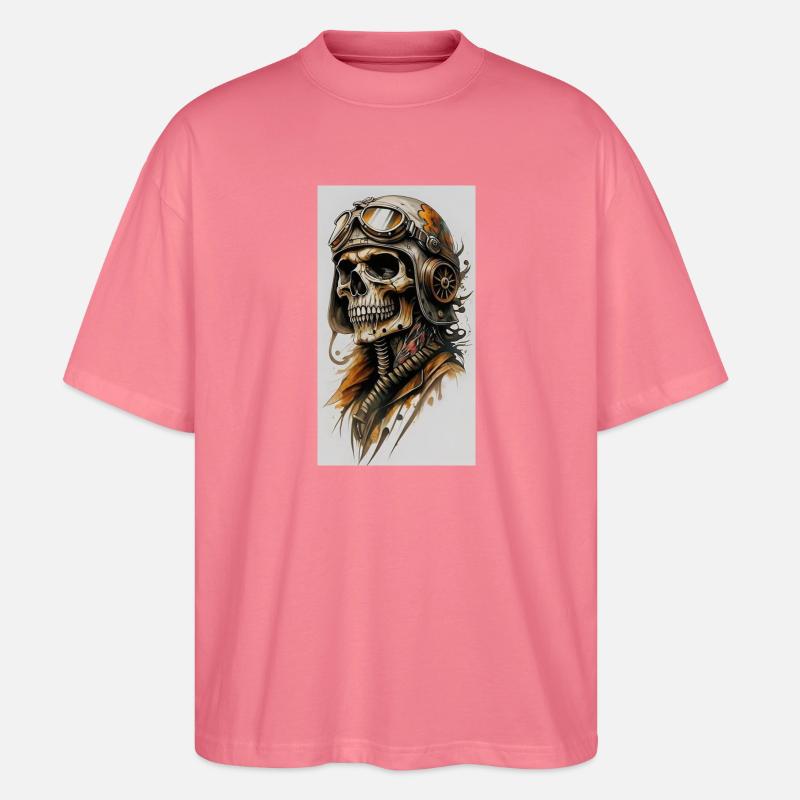 Skelettpilot im Steampunk-Style - Stanley/Stella Oversized Unisex Bio T-Shirt Blaster 2.0 - Pink