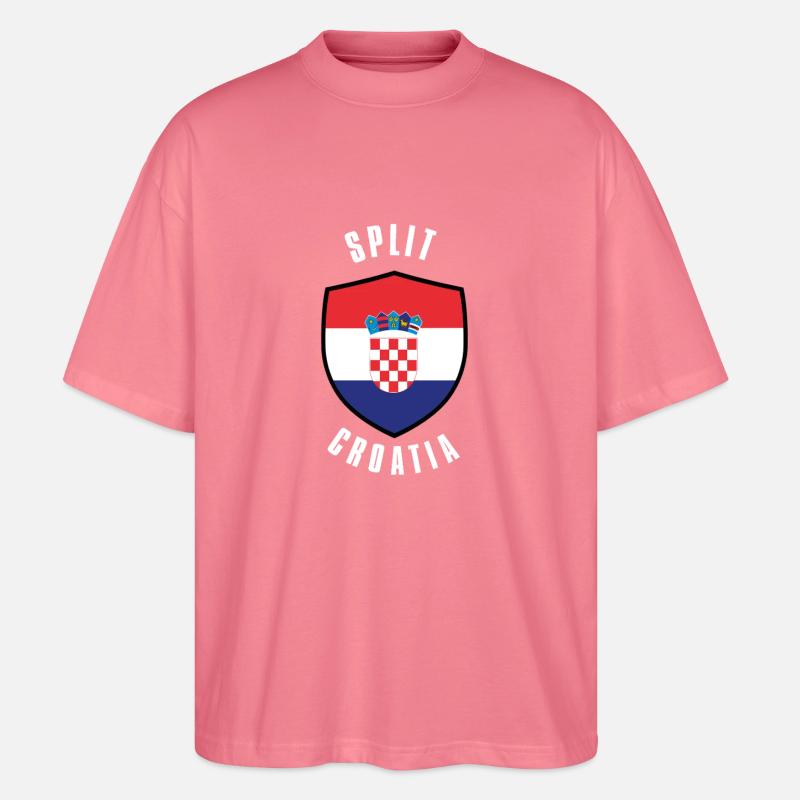 Bouclier de Croatie de Split - T-shirt bio Blaster 2.0 coupe oversize Stanley/Stella Unisexe - rose 