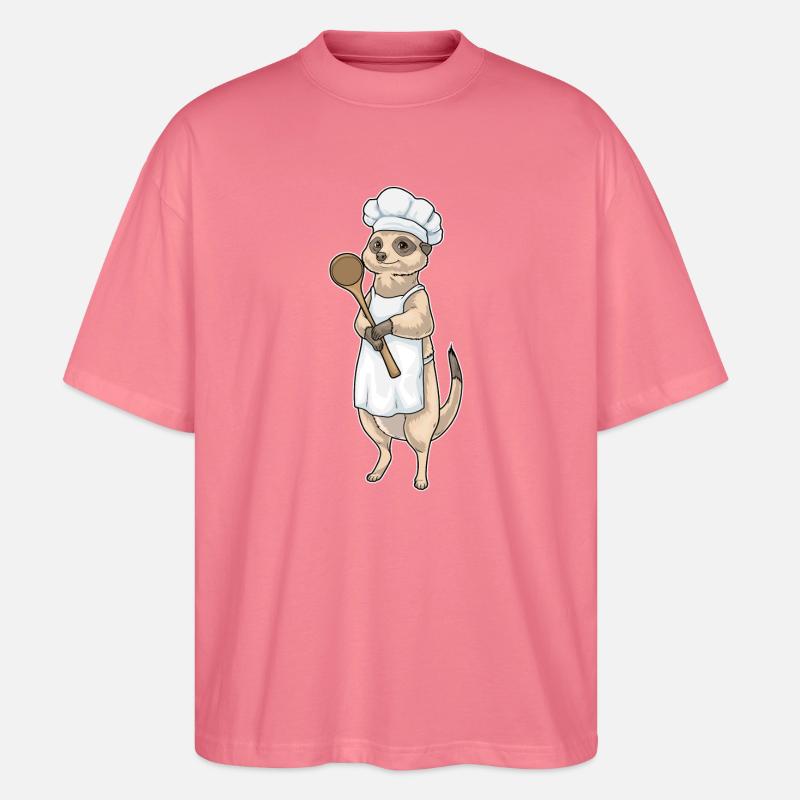 Erdmännchen Koch Kochlöffel Kochen - Stanley/Stella Oversized Unisex Bio T-Shirt Blaster 2.0 - Pink 