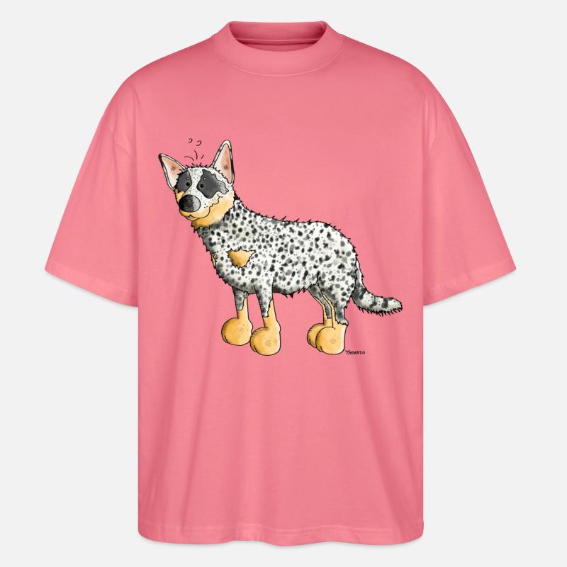Witziger Australian Cattle Dog - Hund - Stanley/Stella Oversized Unisex Bio T-Shirt Blaster 2.0 - Pink 