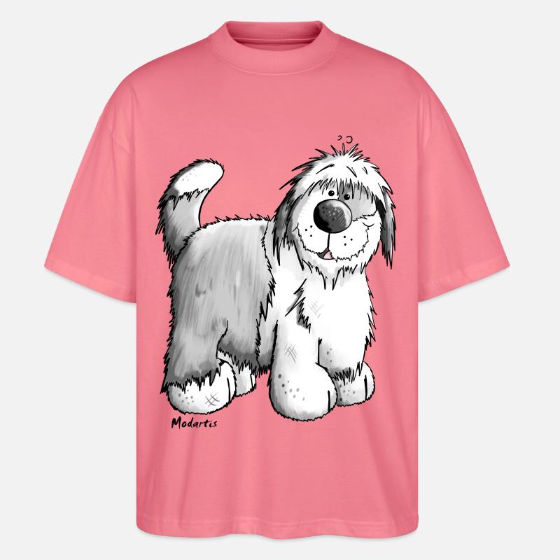 Bobby der Bobtail - Stanley/Stella Oversized Unisex Bio T-Shirt Blaster 2.0 - Pink 