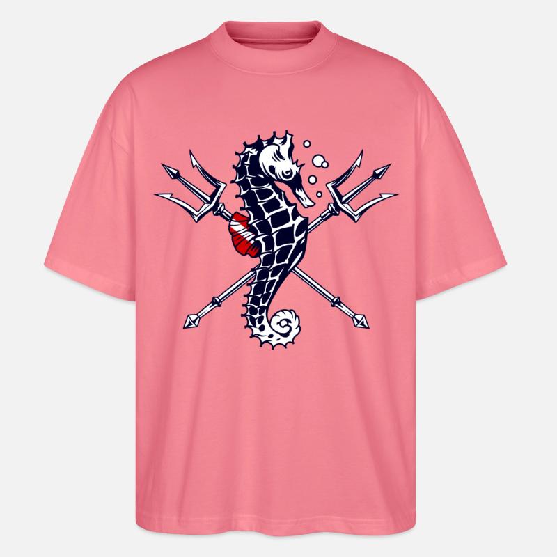 Taucher Trident Seepferdchen - Stanley/Stella Oversized Unisex Bio T-Shirt Blaster 2.0 - Pink 