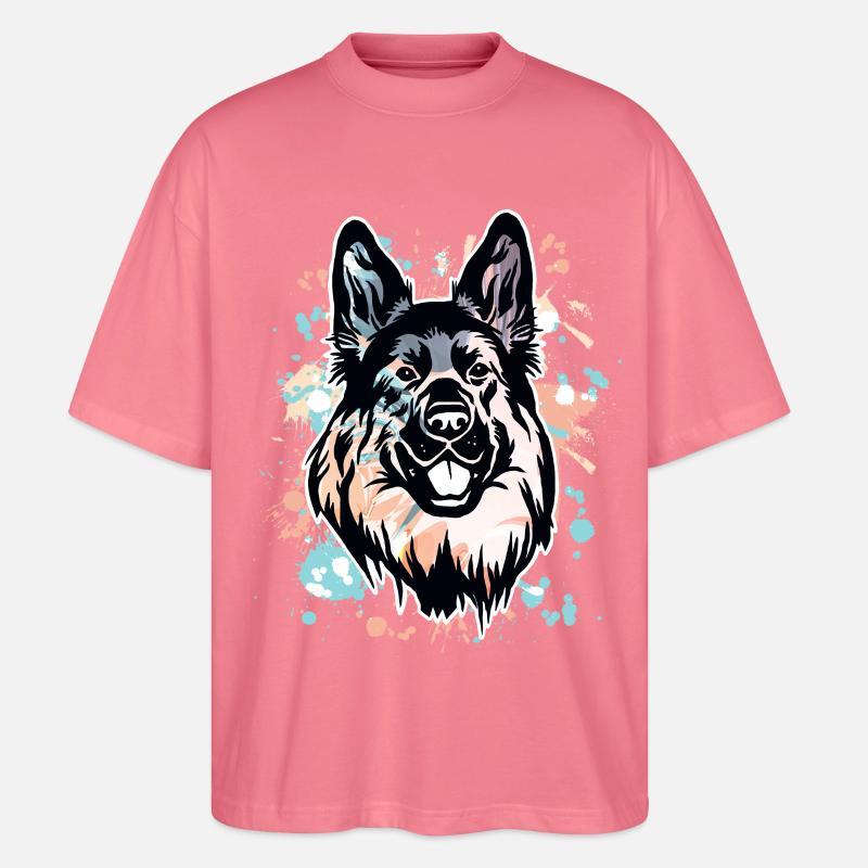Deutscher Schäferhund - Stanley/Stella Oversized Unisex Bio T-Shirt Blaster 2.0 - Pink 