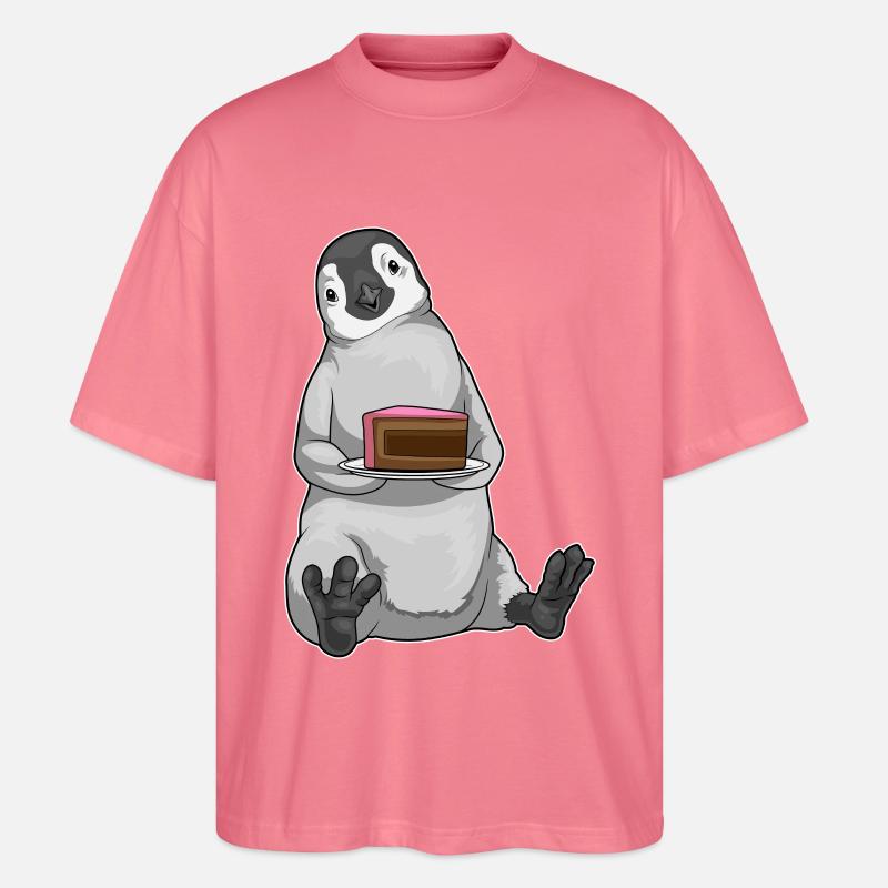 Pinguin Kuchen - Stanley/Stella Oversized Unisex Bio T-Shirt Blaster 2.0 - Pink 