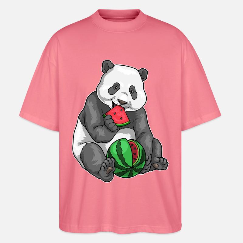 Panda Wassermelone - Stanley/Stella Oversized Unisex Bio T-Shirt Blaster 2.0 - Pink