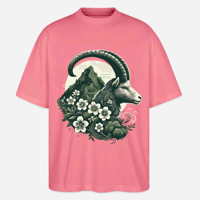 Steinbock Sternzeichen - Bergziege Astrologie - Stanley/Stella Oversized Unisex Bio T-Shirt Blaster 2.0 - Pink 