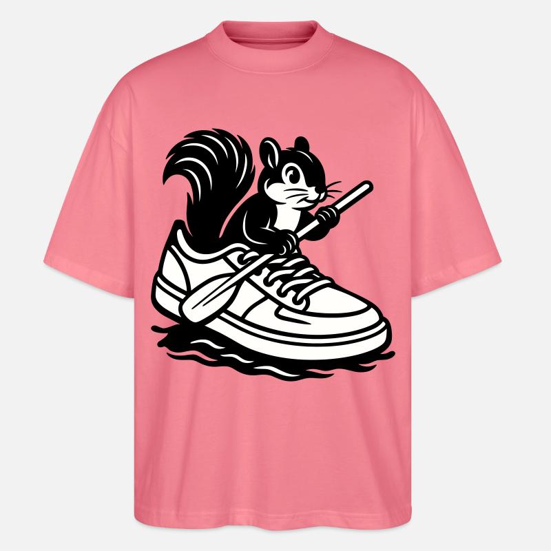 Eichhörnchen im Sneaker! - Stanley/Stella Oversized Unisex Bio T-Shirt Blaster 2.0 - Pink 