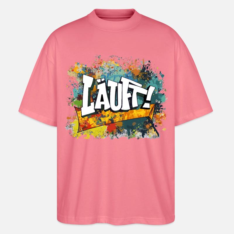 Graffiti Kunst Spaß Design läuft - Stanley/Stella Oversized Unisex Bio T-Shirt Blaster 2.0 - Pink 