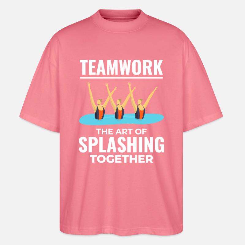 Teamwork Spritzwasser Design Synchronschwimmen - Stanley/Stella Oversized Unisex Bio T-Shirt Blaster 2.0 - Pink 