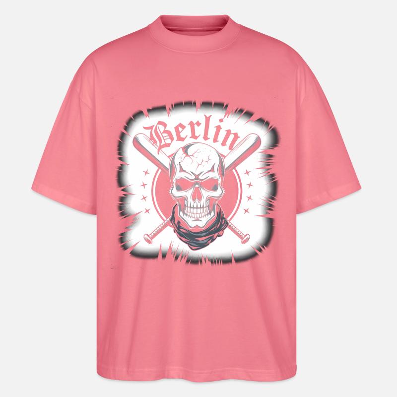 Conception d’épées croisées crâne de Berlin - T-shirt bio Blaster 2.0 coupe oversize Stanley/Stella Unisexe - rose